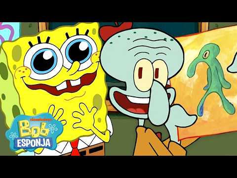 Bob Esponja | ¡Las mejores creaciones artísticas de Bob Esponja! 🎨 | 30 minutos | Español thumbnail