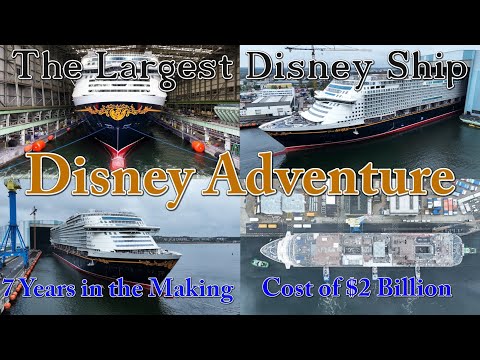 Spectacular Float Out Huge Disney Adventure The Most Expensive Cruise Ship in the World Meyer Wismar thumbnail