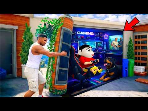 Franklin Found Shinchan Chop's Underground Secret Gaming Room Near His Garage in GTA 5 ! in Telugu thumbnail