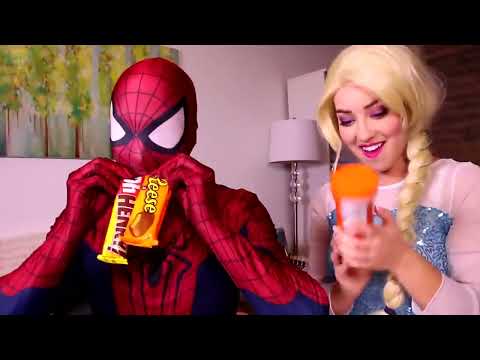 The Frozen Elsa SAVES Spiderman’s BRAINS! w  Joker Maleficent Poison - Anna TOYS! thumbnail