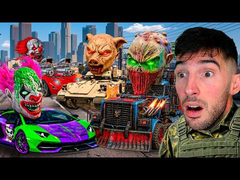 ROBANDO COCHES de PAYASOS, ZOMBIES y EL CERDO en GTA 5! 🐷🤡 (Mods) thumbnail