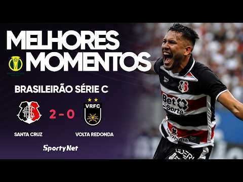 O SANTA EMBALOU - Santa Cruz 2x0 Volta Redonda - Melhores Momentos - Série C thumbnail