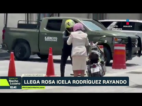 Llega en moto la secretaria de gobernación, Rosa Icela Rodríguez, a Palacio Nacional | Nacho Lozano thumbnail