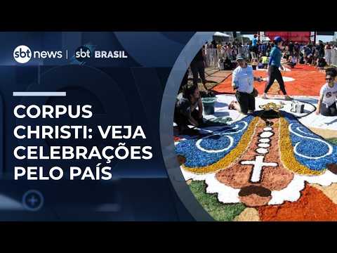 Celebrações de Corpus Christi reúnem fiéis e transformam ruas do país | #SBTBrasil thumbnail