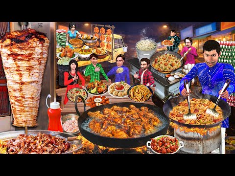 Late Night Street Food Vendor Tasty Food Midnight Cooking Comedy Hindi Kahaniya Moral Stories thumbnail