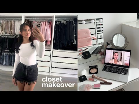 CLOSET MAKEOVER • makeup vanity tour, jewelry collection, and lots of organizing! thumbnail