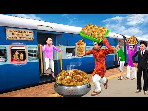 Train Mei 1 Rupee Glass Chicken Biryani Tasty Cheap Chicken Biryani Hindi Kahaniya Moral Stories thumbnail