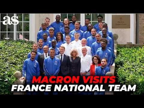 EMMANUEL MACRON visits the FRANCE national football team at CLAIREFONTAINE | WORLD CUP thumbnail