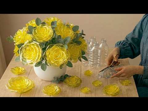Turn Waste bottles Into Beautiful Flowers! 🌸Plastic Bottles Craft - DIY Tutorial thumbnail
