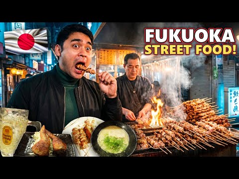 Authentic Japanese Street Food Tour at NIGHT! 10 Must Eats in Fukuoka! thumbnail