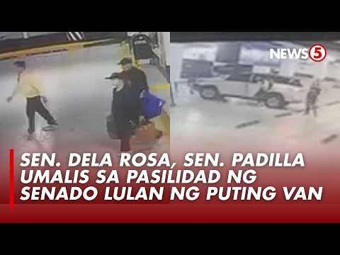 Sen. Bato, Sen. Padilla magkasunod na pumunta sa Senate parking; sumakay sa puting SUV thumbnail