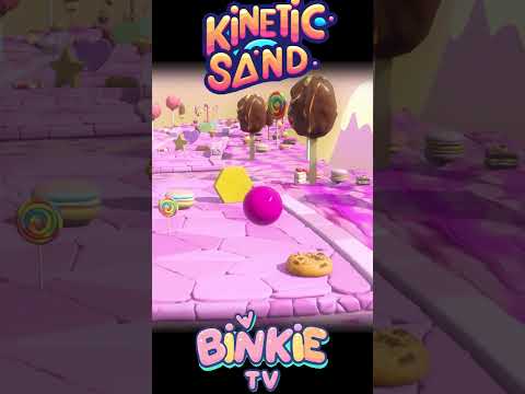 ⭐🎳 Learn Shapes Kinetic Sand Bowling Ball Smash Race | Binkie TV thumbnail