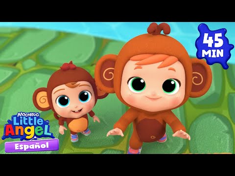 Saltamos y jugamos como changuitos 🐒 Canciones Infantiles 🎵 Little Angel Español thumbnail