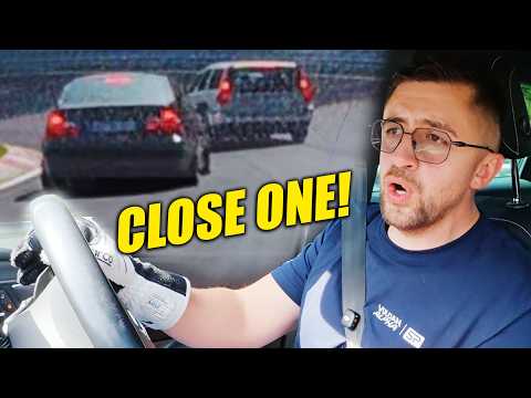 NEAR CRASH TWICE by Unattentive Driver! // Nürburgring thumbnail