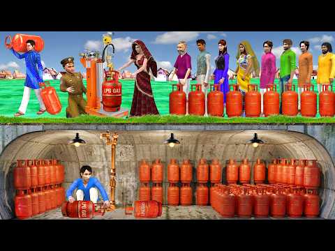 Underground Gas Cylinder Chori LPG Gas Crisis Thief Refill Hindi Kahani Moral Stories Comedy Video thumbnail