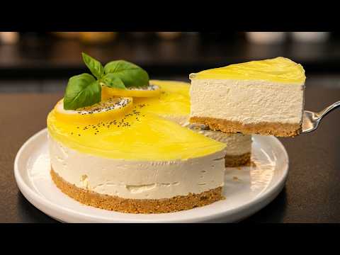 Torta al limone cremosa in pochi minuti senza accendere il forno! 🍋 thumbnail