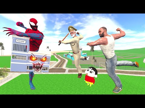 Franklin Vs Giant Evil Police Station Spider Man in Indian Bike Driving 3D: thumbnail