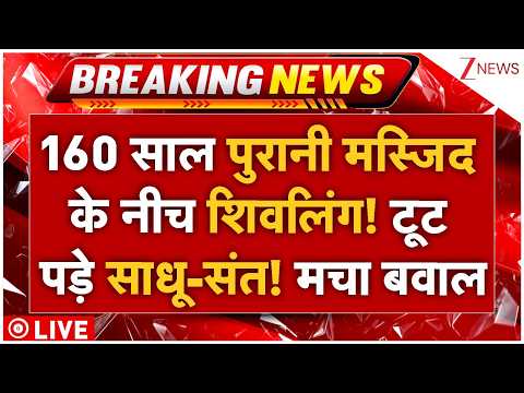 Shivling Found Under Masjid LIVE: 160 साल पुरानी मस्जिद के नीच शिवलिंग! टूट पड़े साधू-संत! मचा बवाल thumbnail