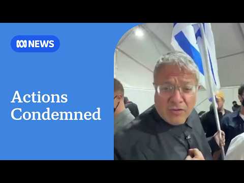 Israel's Itamar Ben-Gvir antagonises detained pro-Palestinian activists in video | ABC NEWS thumbnail