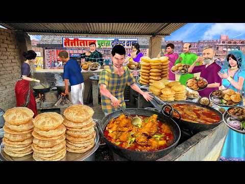 Subah Subah Dhaba Mei Non Veg Nashte Puri Mutton Curry Street Food Hindi Kahaniya Moral Stories thumbnail