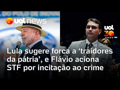 Lula sugere forca para 'traidores da pátria', e Flávio Bolsonaro aciona STF por incitação ao crime thumbnail