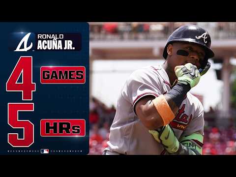 Ronald Acuña Jr. mashes FIVE HOME RUNS in FOUR GAMES! 🤯💥| MLB Highlights thumbnail