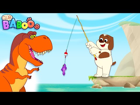Dinosaur fishing with Club Baboo | Rocky catches a MOSASAURUS that's a big fish thumbnail