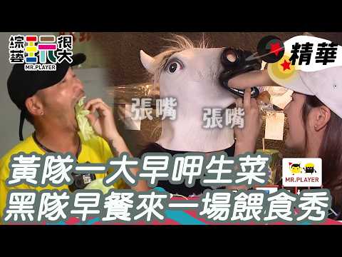 黃隊一大早呷生菜 黑隊早餐來一場餵食秀｜綜藝玩很大 精華 thumbnail