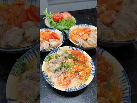 Bún tôm sa tế sườn chua cay nhà làm ngon như nhà làm thumbnail