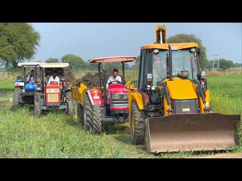JCB 3dx Eco Xpert Loading Mud in Trolly | Swaraj 855 Fe Stuck | Mahindra NOVO 605 | New Holland 3630 thumbnail
