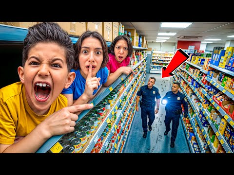 GECE GİZLİCE SÜPERMARKETTE KALDIK!!! GÜVENLİK BİZİ YAKALAYACAK MI? thumbnail