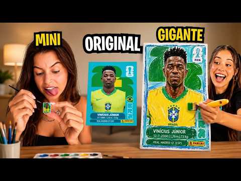 Desenhamos a figurinha do Vini Jr, Mbappé e Yamal em MINI, MÉDIA e GIGANTE — só uma ficou perfeita!! thumbnail