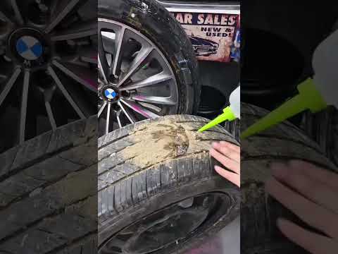 Flat tire These self- sealing rubber nails plug punctures is fast🛞 #CarRepairHack #TireRepair  #fyp thumbnail