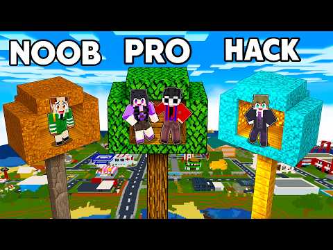 Minecraft TREE HOUSE NOOB vs PRO vs HACKER... thumbnail