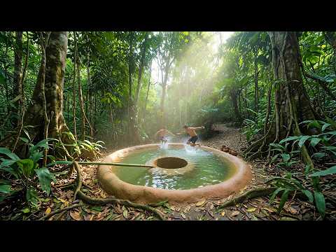 We Dug a Deep Hole in the Jungle & Built a Hidden Underground Pool House! thumbnail