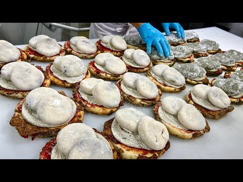 Sold Out Every Day! Giant Mochi Crumble Bread Mass Production - Korean Bakery thumbnail