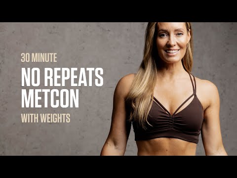 30MIN No Repeats FULL BODY Workout with Dumbbells thumbnail