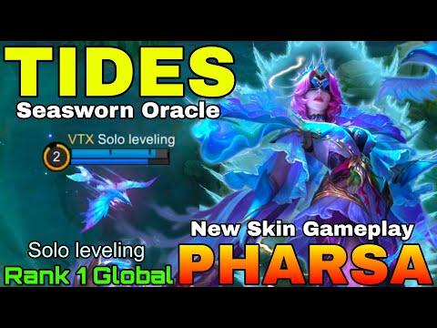 Seasworn Oracle Pharsa New TIDES Skin Gameplay - Top Global Pharsa by Solo leveling - Mobile Legends thumbnail