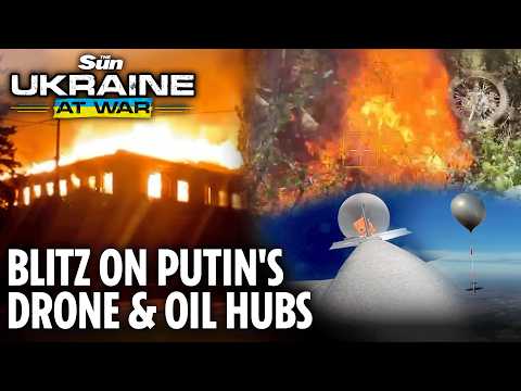 Drone attack causes fire at Putin's Syzran oil refinery & Ukraine uses balloons to launch drones thumbnail