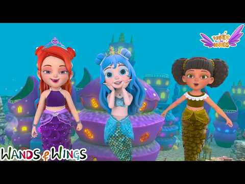 Magical Sea Shopping 🌊✨| Mermaid Princess Shopping + Mermaid Rescue | Kids Song | Wands And Wings thumbnail