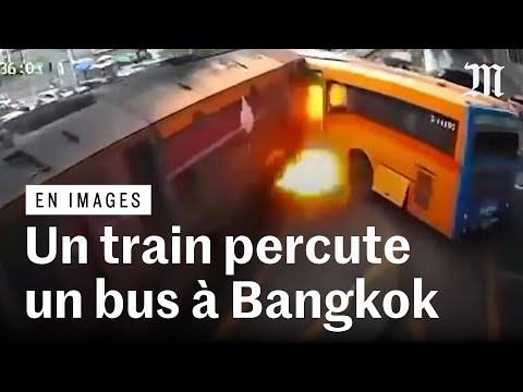 Une collision entre un bus et un train à Bangkok fait au moins huit morts thumbnail