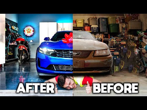 my dad told me to clean his car.. So I Made His Dream Garage thumbnail