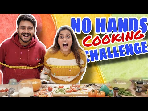 NO HANDS COOKING CHALLENGE ? | FUNNY VLOG ? | NACH ❤️ thumbnail