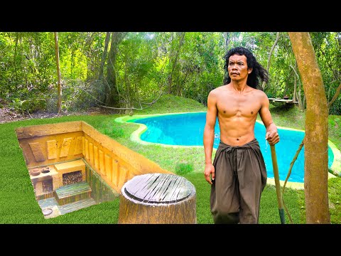 How to Build The Most Amazing Underground BAmboo Villa Swimming Pool by Ancient Skills thumbnail
