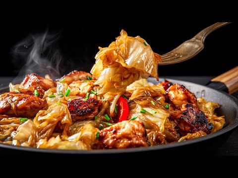 One-pan stir-fry that tastes restaurant-quality❗ Chicken, cabbage, honey-garlic thumbnail