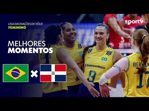 BRASIL 3 X 1 REPÚBLICA DOMINICANA | MELHORES MOMENTOS | LIGA DAS NAÇÕES DE VÔLEI FEMININO | sportv thumbnail