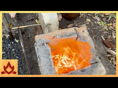 Primitive Technology: One-Way Blower Iron Smelt & Forging Experiment thumbnail
