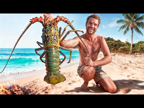 SURVIVAL CHALLENGE: Hand Catching Food On Tropical Island thumbnail