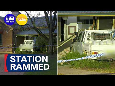 Suspected sovereign citizen charged over police station crash | 9 News Australia thumbnail