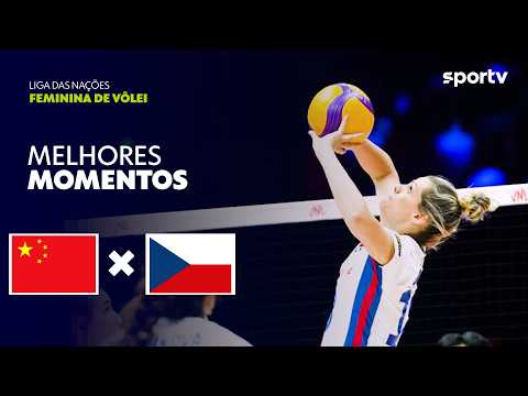 CHINA 0 X 3 REPÚBLICA TCHECA | MELHORES MOMENTOS | LIGA DAS NAÇÕES FEMININA DE VÔLEI 2026 | sportv thumbnail